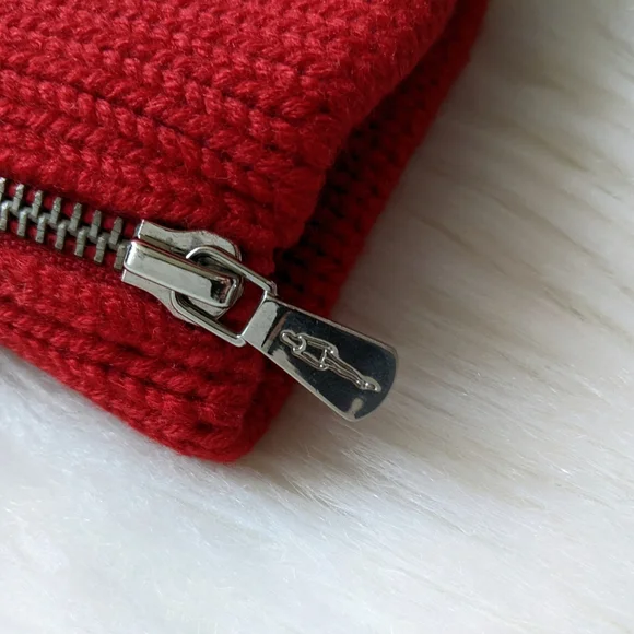 Anthropologie One Girl Who Red Wool Knit Sweater Moto Jacket | Size S - Picture 5 of 15